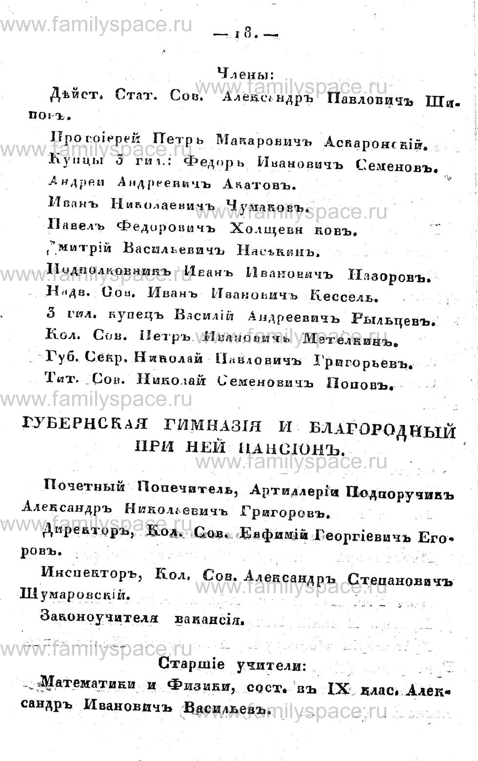 Поиск по фамилии - Памятная книжка Костромской губернии на 1857 год, страница 18