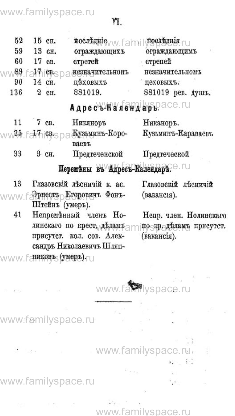 Поиск по фамилии - Календарь Вятской губернии - 1880, страница 9