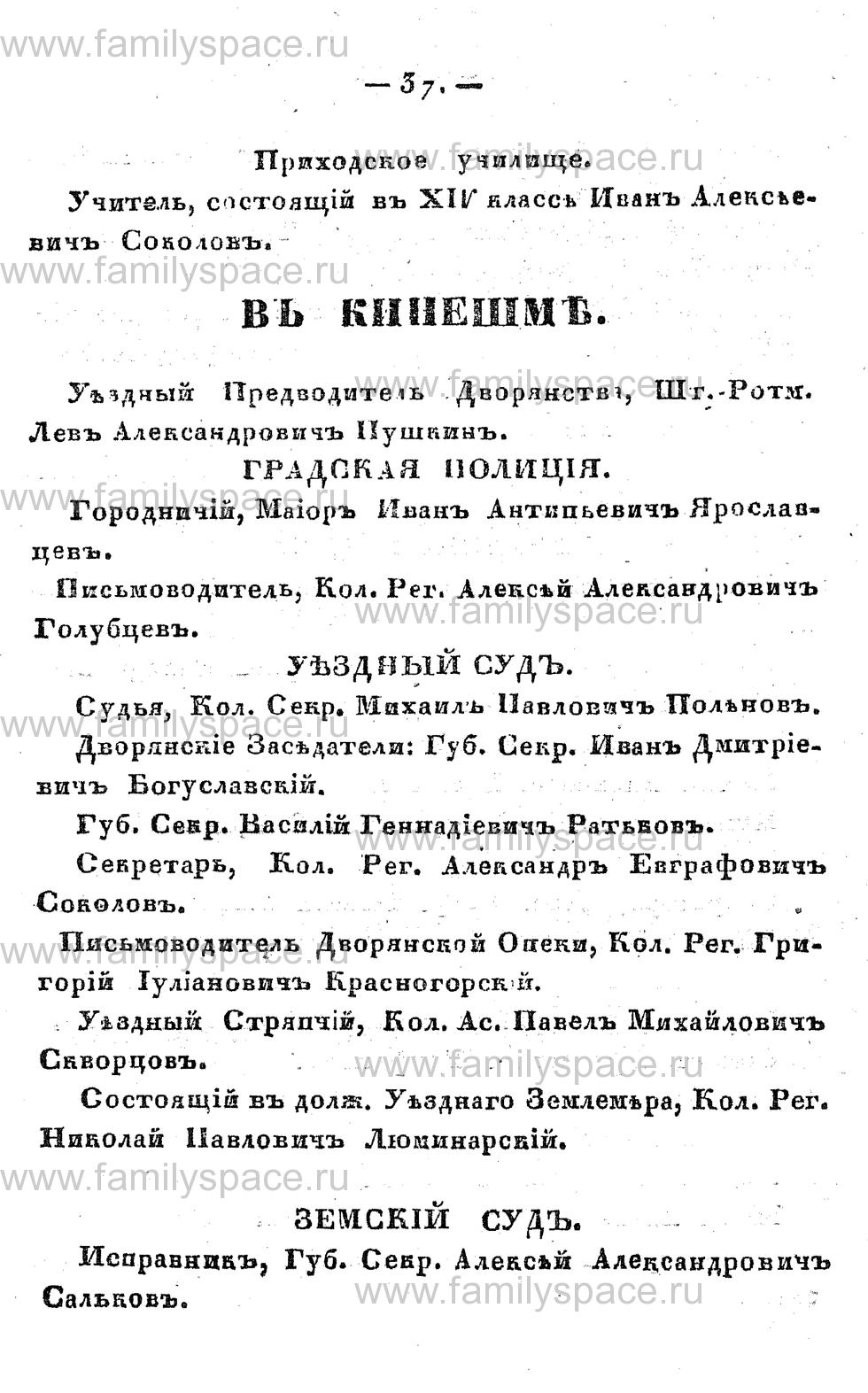 Поиск по фамилии - Памятная книжка Костромской губернии на 1857 год, страница 37