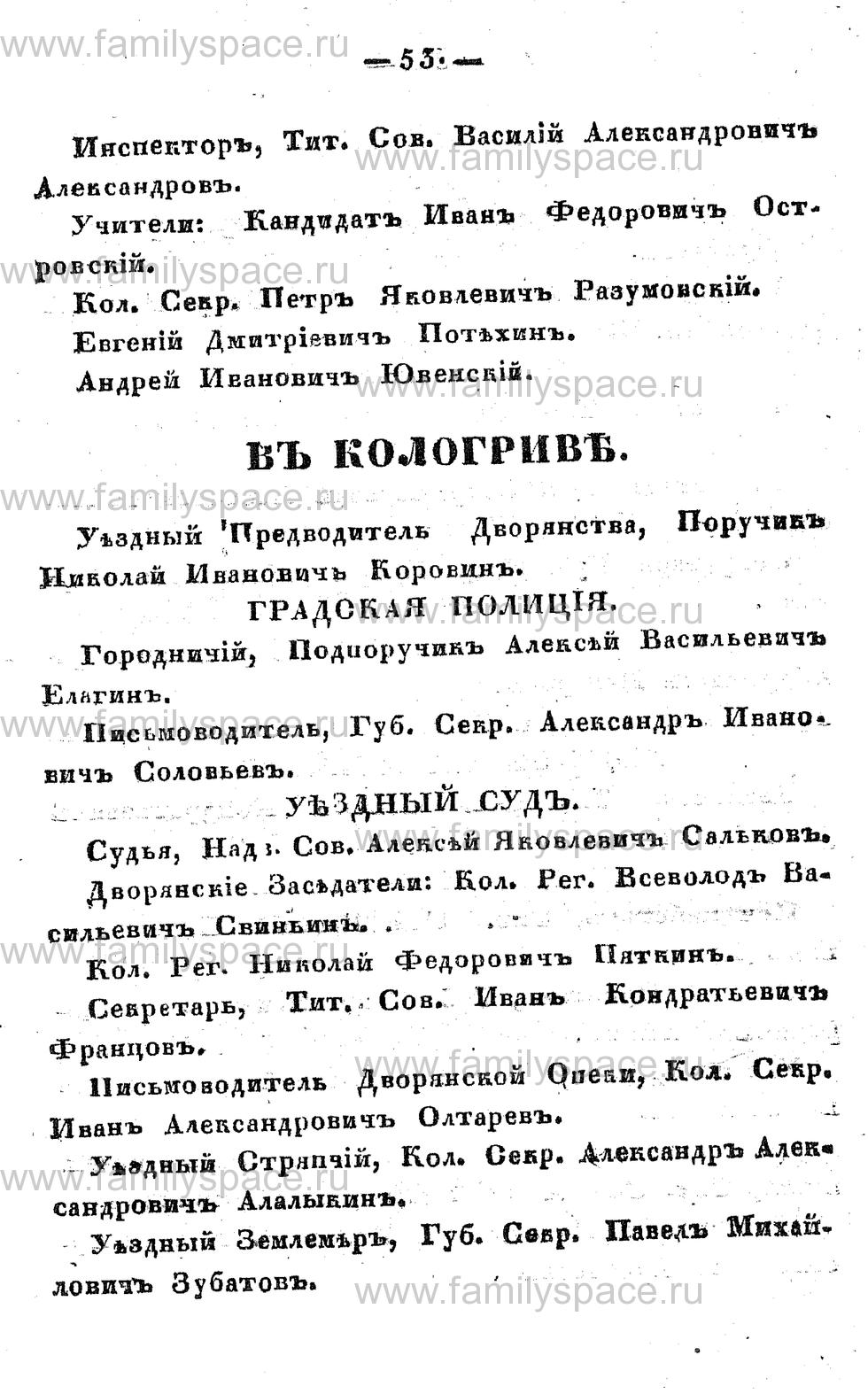 Поиск по фамилии - Памятная книжка Костромской губернии на 1857 год, страница 53