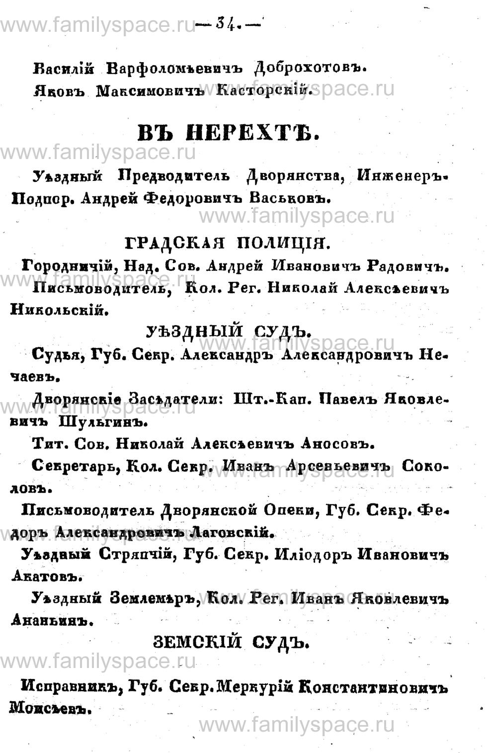 Поиск по фамилии - Памятная книжка Костромской губернии на 1857 год, страница 34