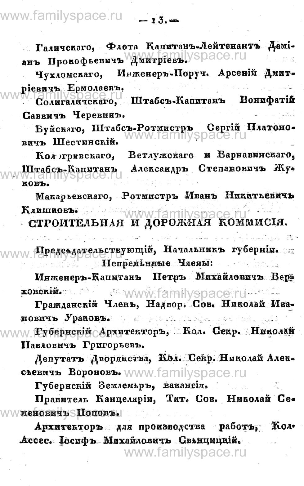 Поиск по фамилии - Памятная книжка Костромской губернии на 1857 год, страница 13