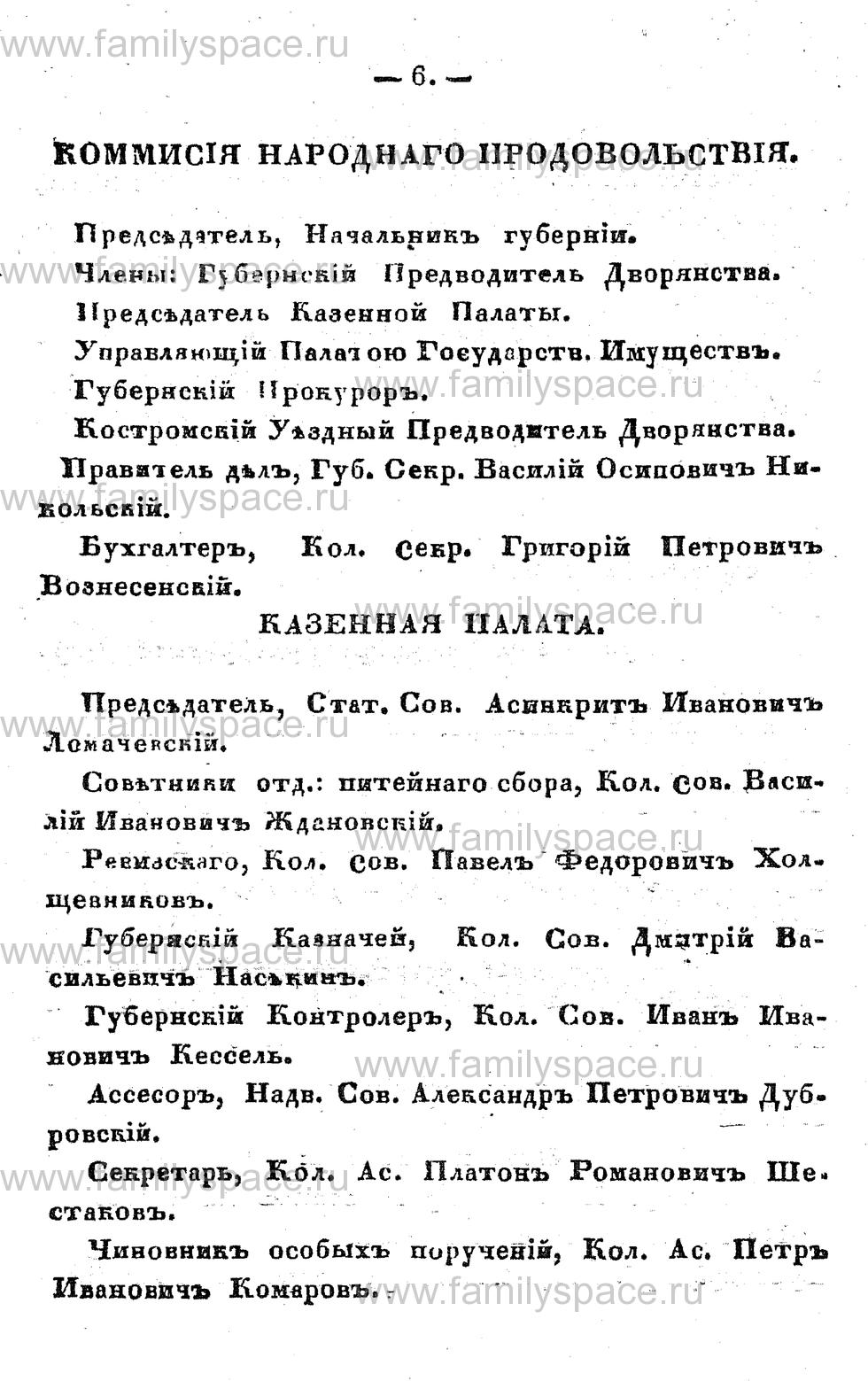 Поиск по фамилии - Памятная книжка Костромской губернии на 1857 год, страница 6