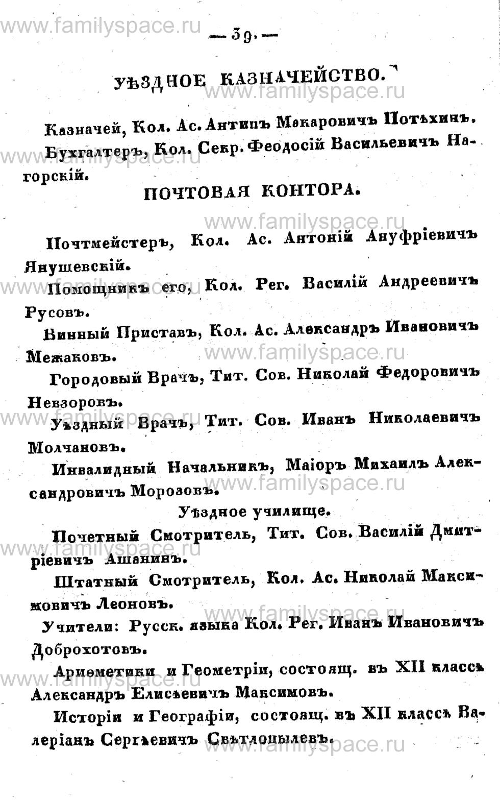 Поиск по фамилии - Памятная книжка Костромской губернии на 1857 год, страница 39