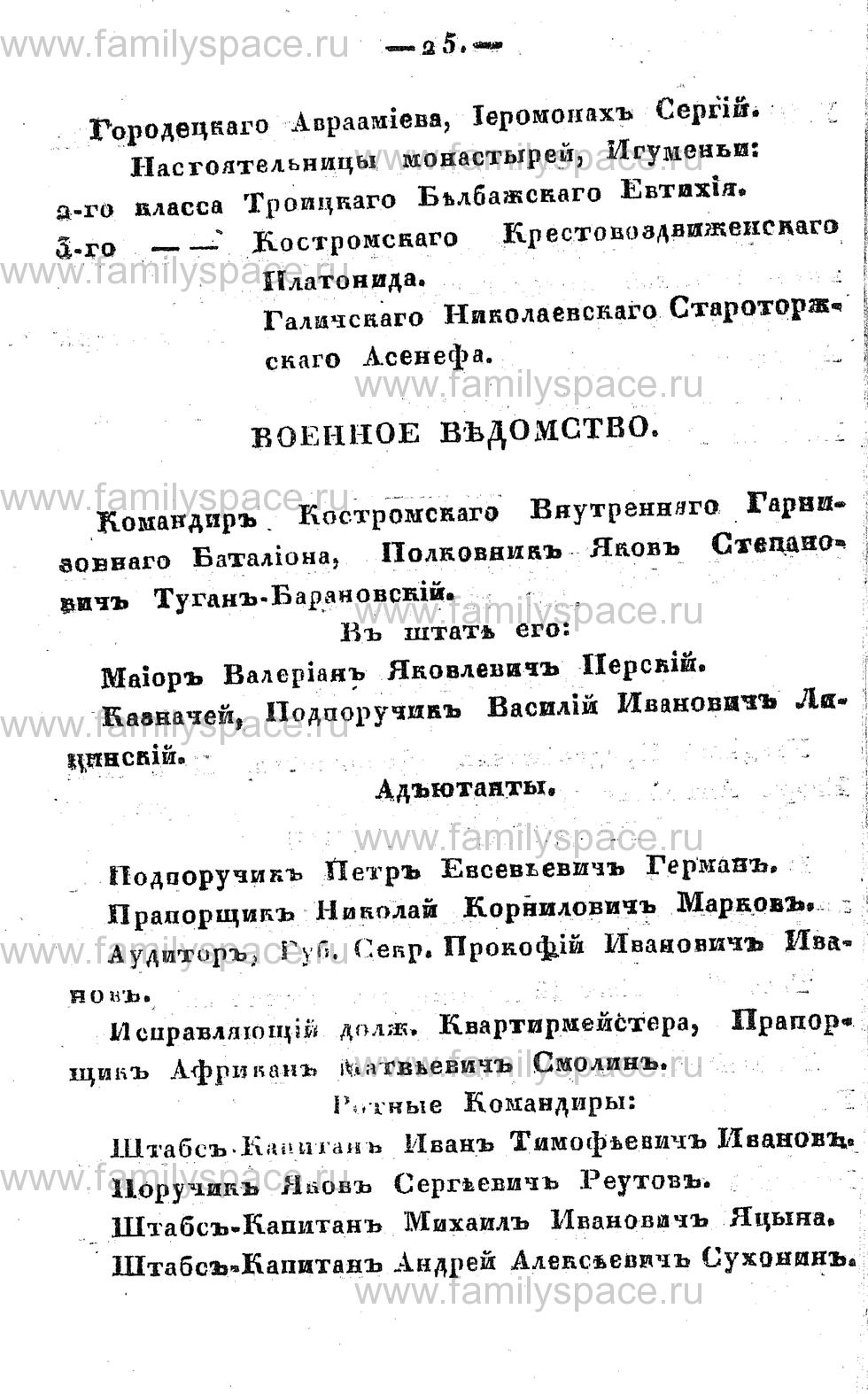 Поиск по фамилии - Памятная книжка Костромской губернии на 1857 год, страница 25