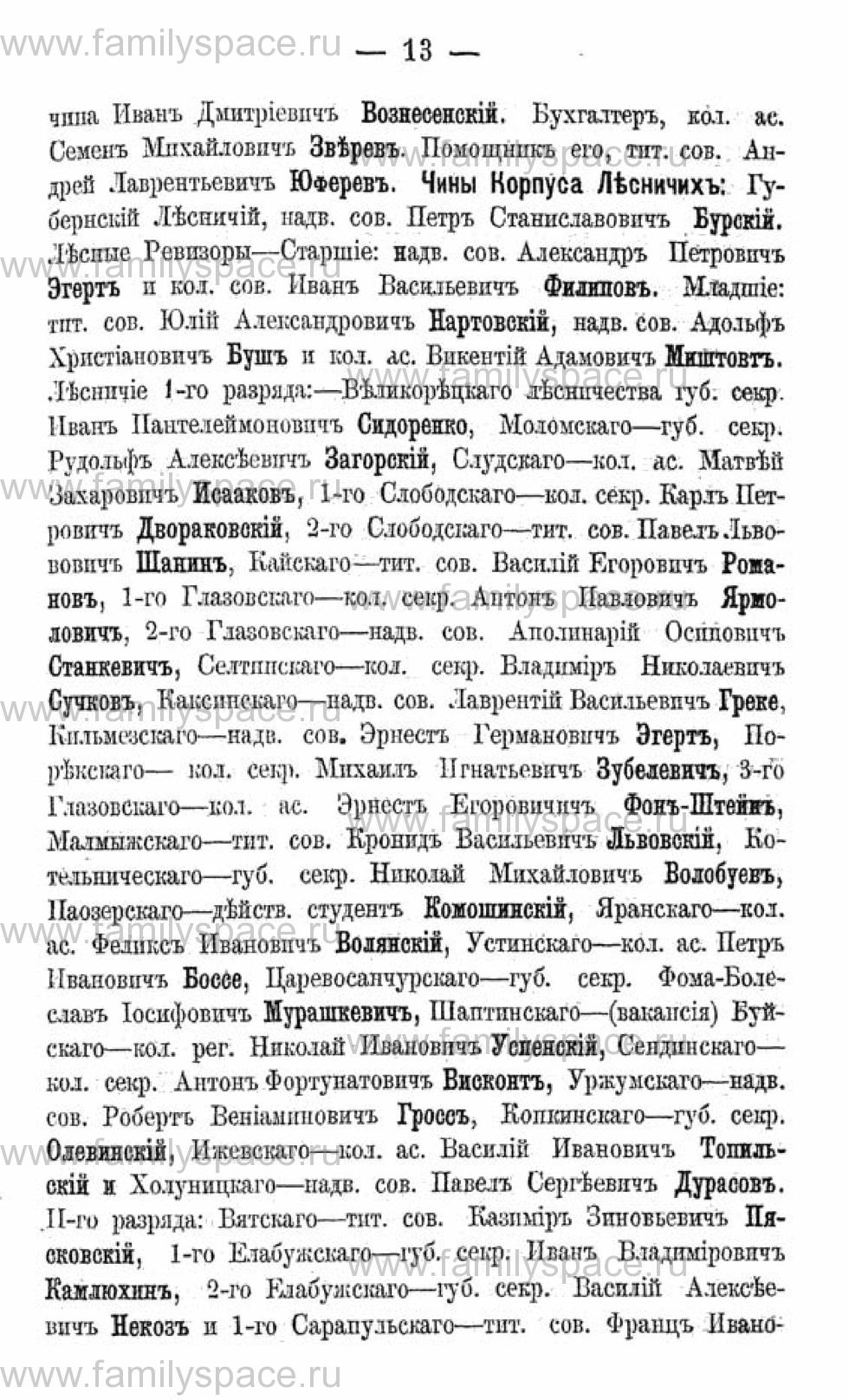 Поиск по фамилии - Календарь Вятской губернии - 1880, страница 3013