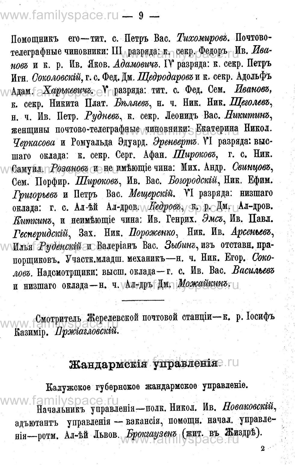 Поиск по фамилии - Адрес-календарь Калужской губернии на 1892 год, страница 2009